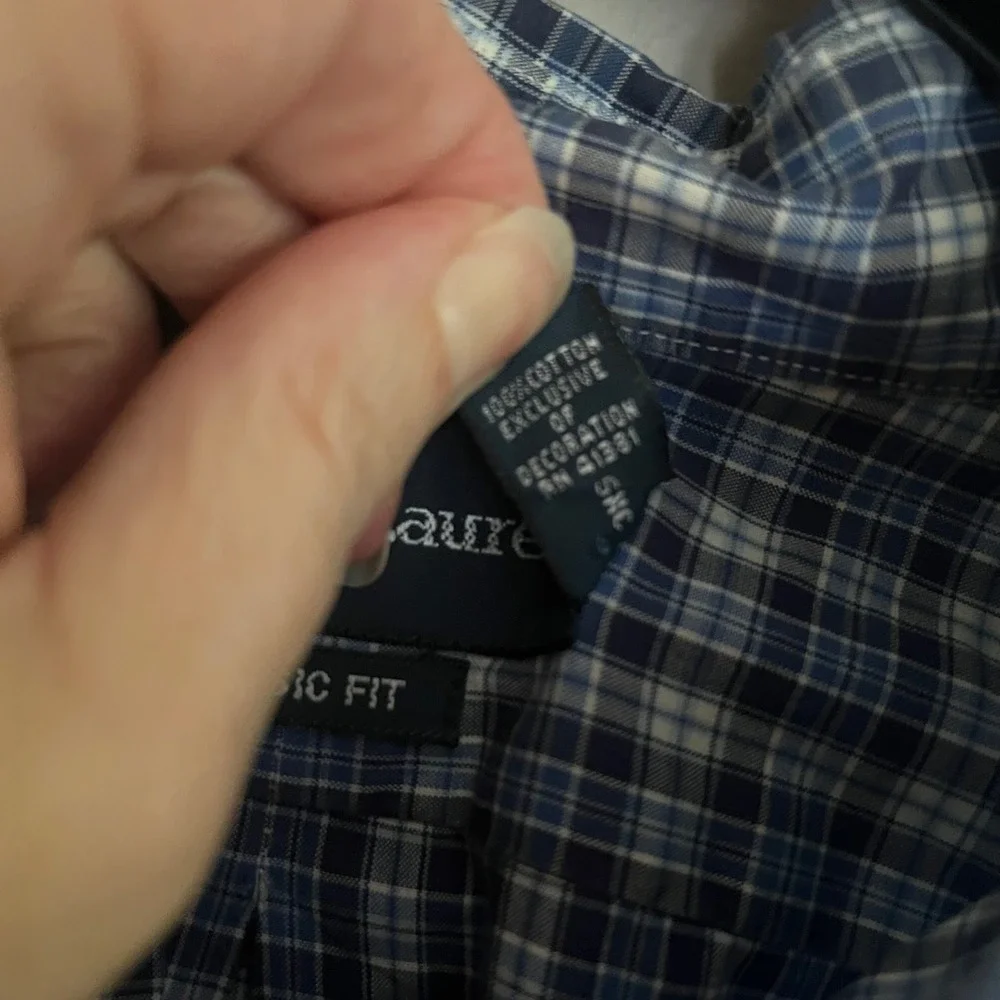 Ralph Lauren Classic Fit XL Blue Plaid Button Down Shirt Mens 100% Cotton